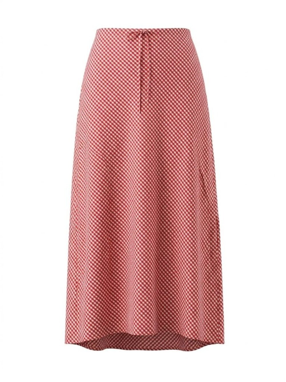 NWT Wild Fable Gingham Check Midi Straight Skirt Sz L Red Preppy Cottagecore